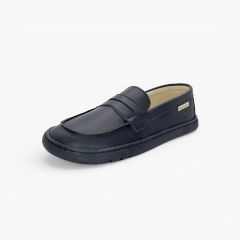 Barefoot-Schulmokassins Kinder Marineblau