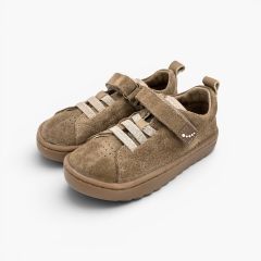 Blanditos Sneaker Veloursleder kombinierter Schliessung ersten Schritte Nerz