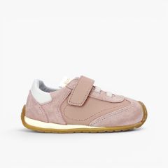 Zapatillas Blanditos suela dentada elásticos y tira adherente Rosa