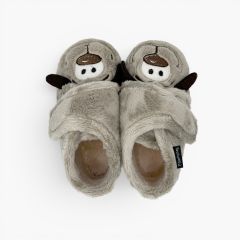 Hausschuh-Stiefeletten mit Welpenmotiv Kinder Mausgrau