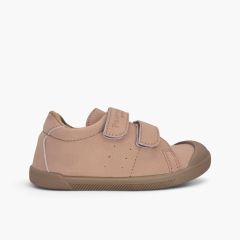 Weiche Barefoot-Sneaker Nubukoptik Rosa