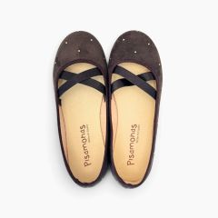 Mädchen-Ballerinas Serratex Ziernieten Braun