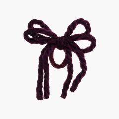 Haargummi aus Wollband für Mädchen Bordeaux