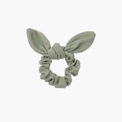 Scrunchie Haargummi aus Mikrokord mit Glitzer und Schleife Grün