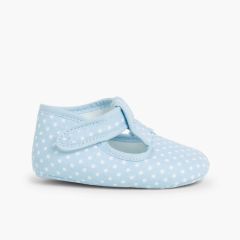 Pepito Badekappe für Babys, gepunktet, mit Klebeband Himmelblau