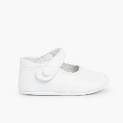 Babyschuhe aus Leder mit Klettverschlüssen Weiß