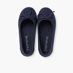 Ballerinas für Mädchen mit Schleife Marineblau