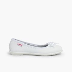 Ballerinas Waschbare Ballerinas aus Leder für Mädchen Weiß
