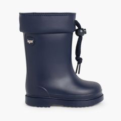 Gummistiefel für Kleinkinder mit verstellbarem Schaft Marineblau