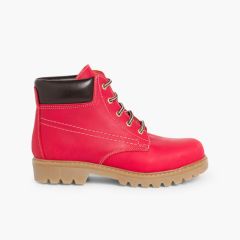 Stiefel im Bergstil für Kinder und Erwachsene Rot