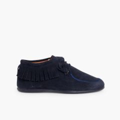 Fransenstiefeletten für Kinder, Mädchen und Frauen Marineblau