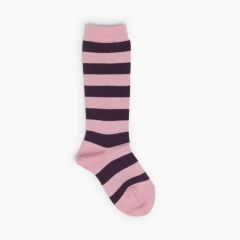 Gestreifte hohe Socken Lila