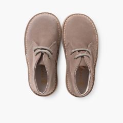 Desert Boots Kinder Stiefel mit Schnürsenkeln Grau