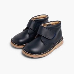 Desert Boots Schule-Wildlederstiefel mit Klettverschluss Marineblau