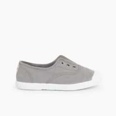 Leinwand-Sneakers ohne Schnürsenkel mit Gummispitze Grau