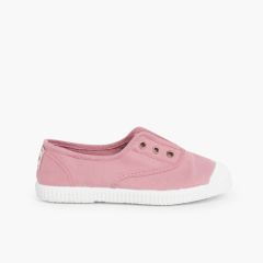 Leinwand-Sneakers ohne Schnürsenkel mit Gummispitze Rosa