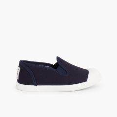 Slip-On-Sneakers aus Canvas mit seitlichen Gummibändern Marineblau