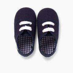 Kindersneakers mit Schnürsenkeln Marineblau