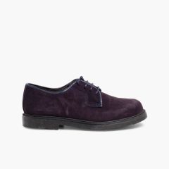 Blucherschuhe aus Wildleder Marineblau