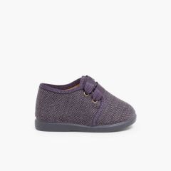 Blucherschuhe aus Stoff für Jungen Grau