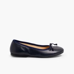 Riemchenballerinas aus Leder Farben Marineblau