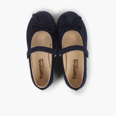 Ballerinas mit Klebeband und Band im Mercedita-Stil Marineblau