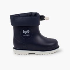 Gummistiefel mit verstellbarem niedrigem Schaft für kleine Kinder Marineblau