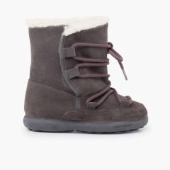 Borrego Caña Stiefel mit Stickerverschluss Grau