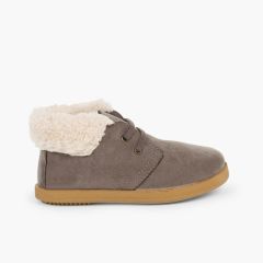 Stiefel mit Lammfellfutter für Kinder Grau