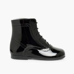 Stiefel für Mädchen aus Lackleder Schwarz