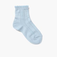 Kurze Lochmuster-Socken Babyblau