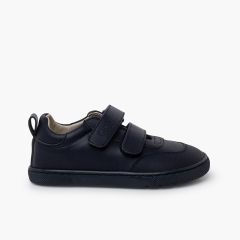 Barfuß Schul-Sportschuhe mit Verstärkter Spitze Doppelklett 