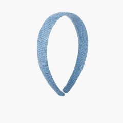 Breites Diadem aus Jutesack-Stoff Französisch Blau
