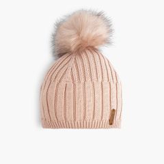 Quastenhut mit Haarbommel Staubrosa