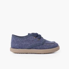 Lässige Sportsohle aus nautischem Canvas Jeansblau