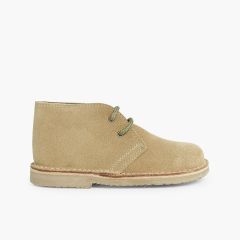 Desert Boots Kinder Stiefel mit Schnürsenkeln Sand