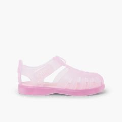 Krabbensandalen mit Klettverschluss Rosa