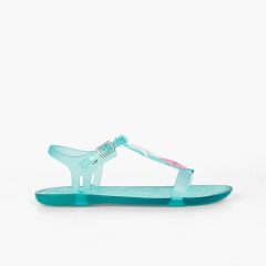 Tricia Seafood Gummisandalen Aquamarin