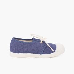 Casual Sportschuhe aus Canvas mit Gummispitze Jeansblau