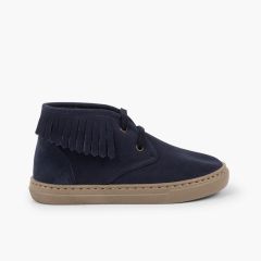 Hohe Sneakers mit Fransen für Kinder Marineblau
