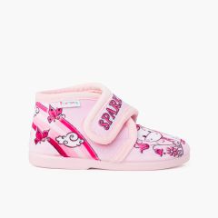 Glitzernde Hausschuhe mit Haftbandverschluss Rosa
