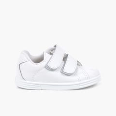 Waschbare Leder Sportschuhe für Babys und Kinder Weiß