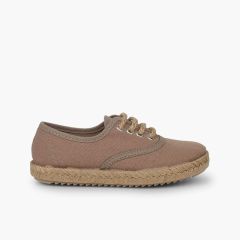 Sportschuhe für Jungen mit Sohle und Schnürsenkeln aus Jute Toffee