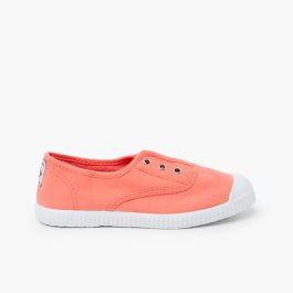 Leinwand-Sneakers ohne Schnürsenkel mit Gummispitze Pfirsich