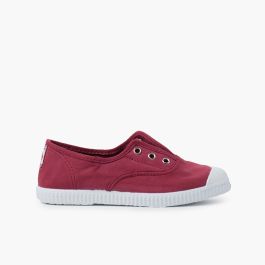Leinwand-Sneakers ohne Schnürsenkel mit Gummispitze Bordeaux
