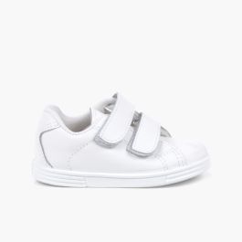 Waschbare Leder Sportschuhe für Babys und Kinder Weiß
