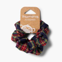 Haargummi Mädchen mit Schottenmuster Marineblau