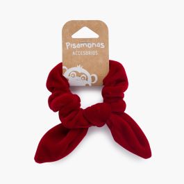 Scrunchie Haargummi aus Samt mit Schleife Rot