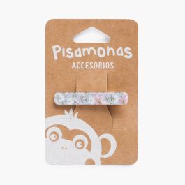 Haarspange mit Blumendruck Französisch Blau