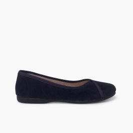 Bamara-Ballerinas mit überkreuztem Besatz Marineblau